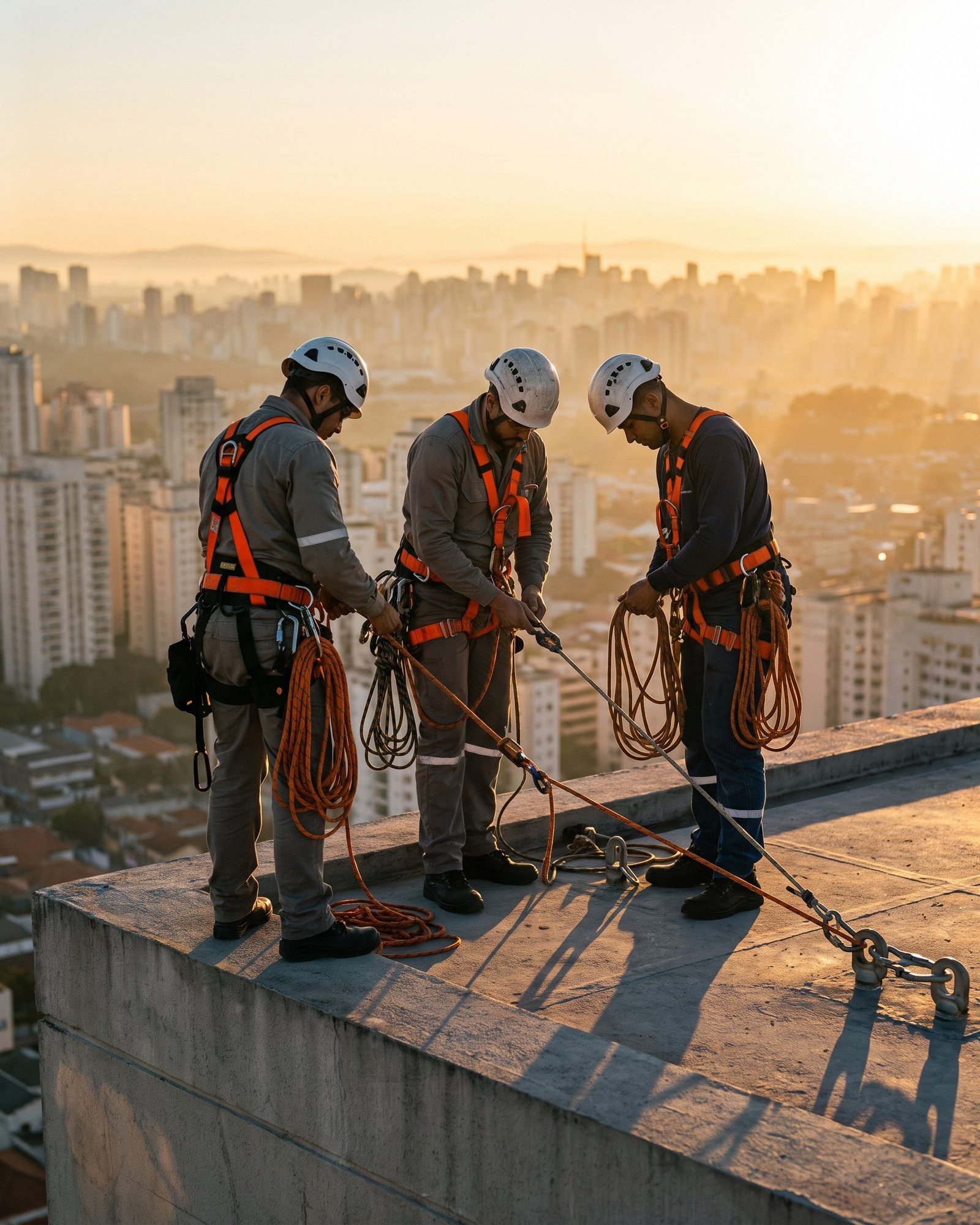 Equipe IRATA · ancoragem no topo